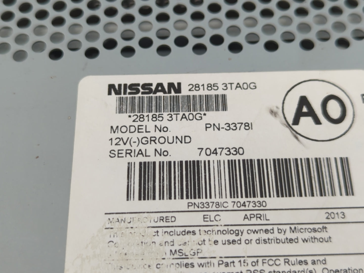 2013-2015 Nissan Altima Am Fm Cd Player Radio Receiver - Oemusedautoparts1.com