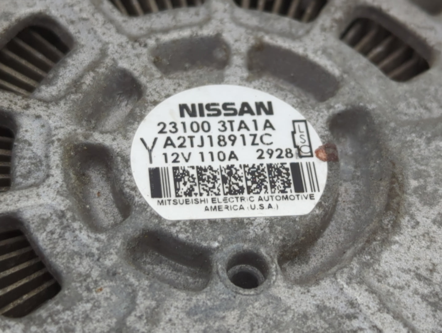 2013-2017 Nissan Altima Alternator Replacement Generator Charging Assembly Engine OEM P/N:A2TJ1891ZC 23100 3TA1A Fits OEM Us