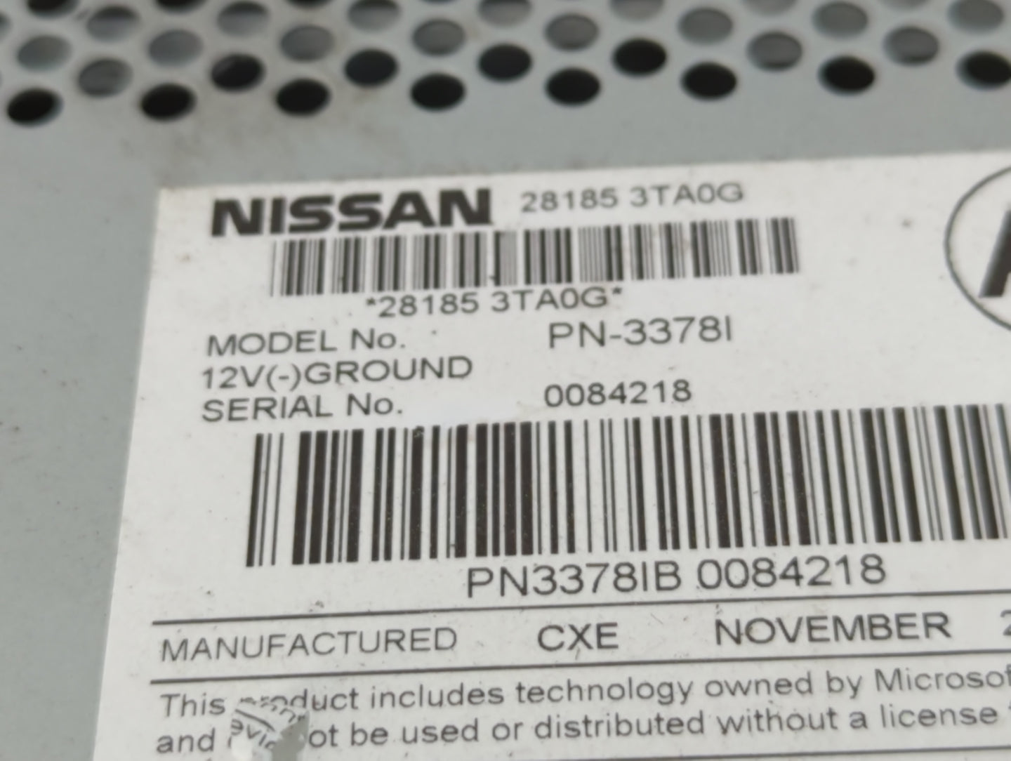2010-2013 Nissan Altima Radio AM FM Cd Player Receiver Replacement P/N:28185 3TA0G Fits Fits 2010 2011 2012 2013 OEM Used Au