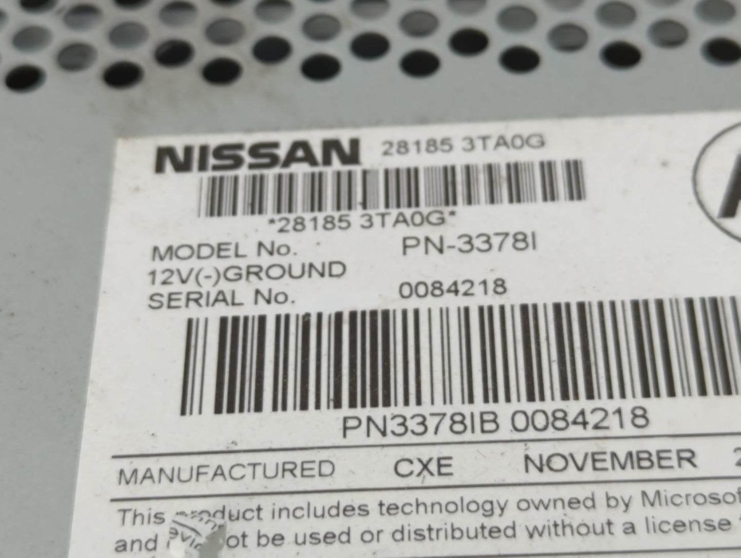 2010-2013 Nissan Altima Radio AM FM Cd Player Receiver Replacement P/N:28185 3TA0G Fits Fits 2010 2011 2012 2013 OEM Used Au