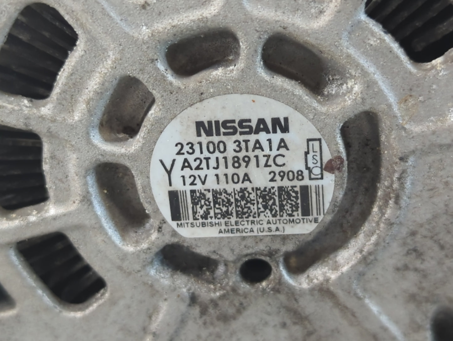 2013-2017 Nissan Altima Alternator Replacement Generator Charging Assembly Engine OEM P/N:23100 3TA1A Fits OEM Used Auto Par