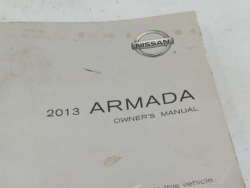 2013 Nissan Armada Owners Manual Book Guide P/N:OM3E TA60U0 OEM Used Auto Parts