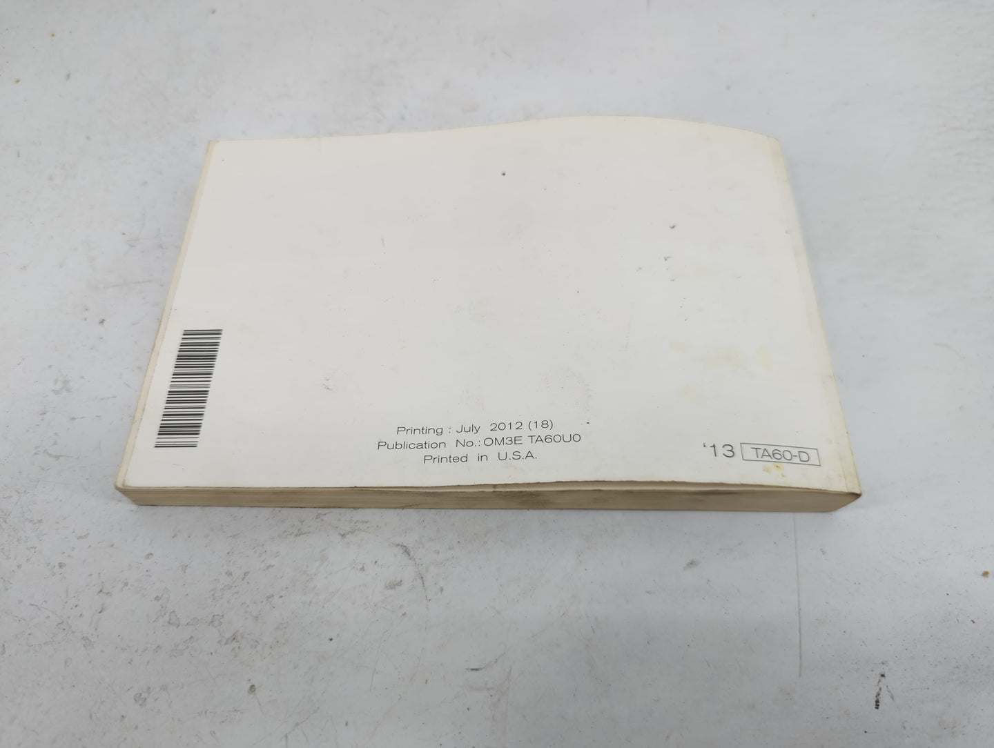 2013 Nissan Armada Owners Manual Book Guide P/N:OM3E TA60U0 OEM Used Auto Parts - Oemusedautoparts1.com