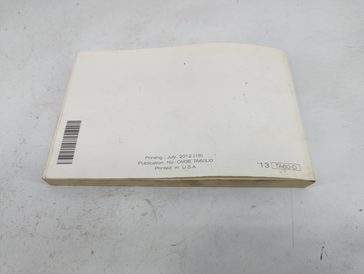 2013 Nissan Armada Owners Manual Book Guide P/N:OM3E TA60U0 OEM Used Auto Parts - Oemusedautoparts1.com