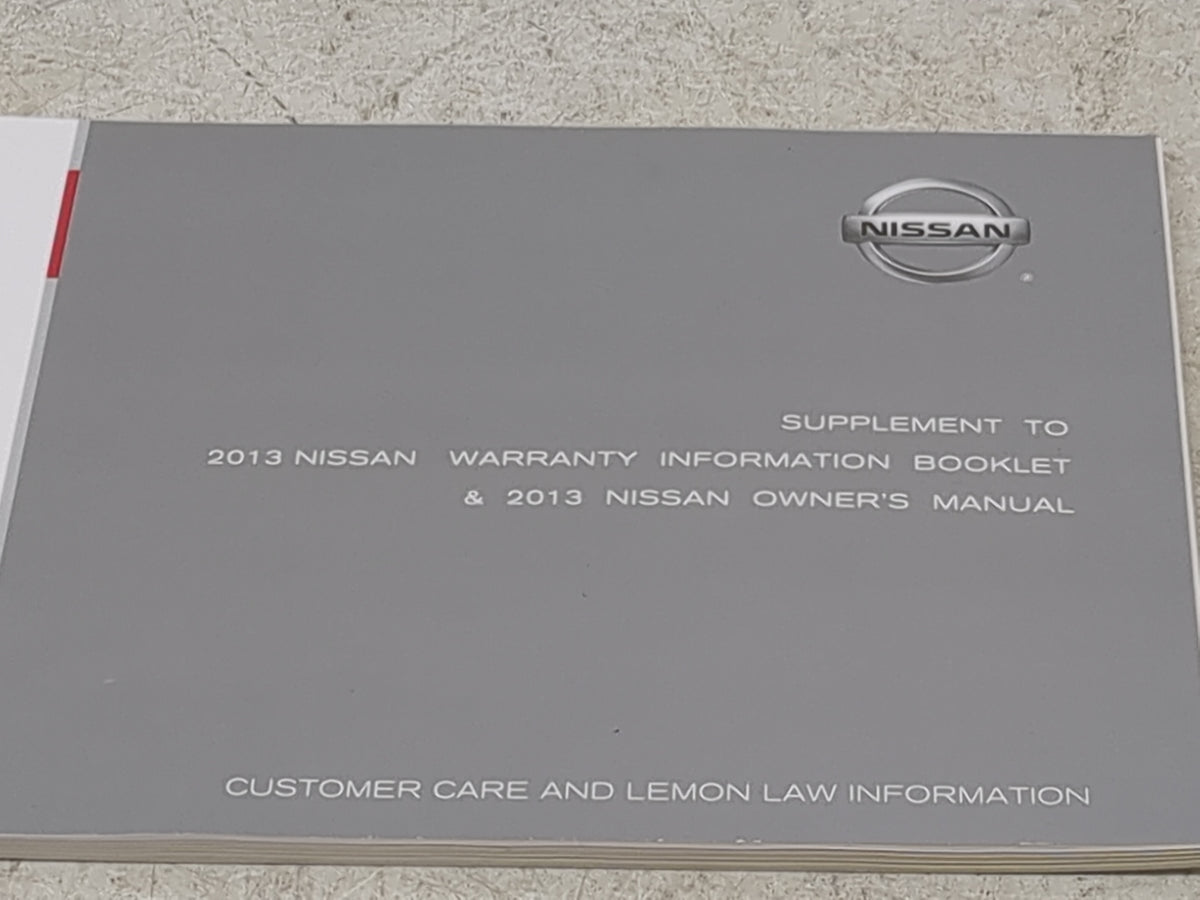 2013 Nissan Frontier Owners Manual Book Guide OEM Used Auto Parts - Oemusedautoparts1.com