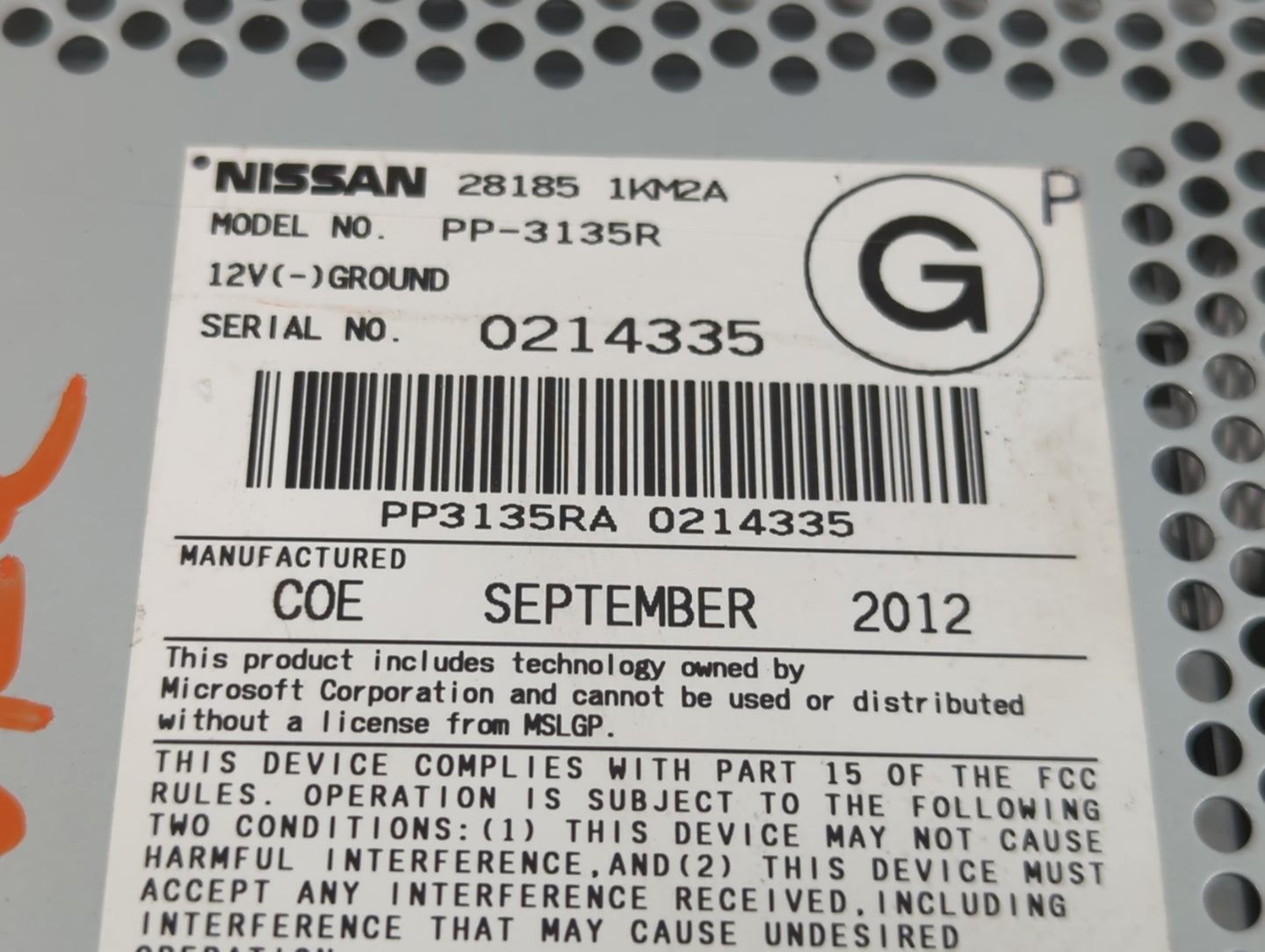 2011-2014 Nissan Juke Radio AM FM Cd Player Receiver Replacement P/N:28185 1KM2A Fits Fits 2011 2012 2013 2014 OEM Used Auto