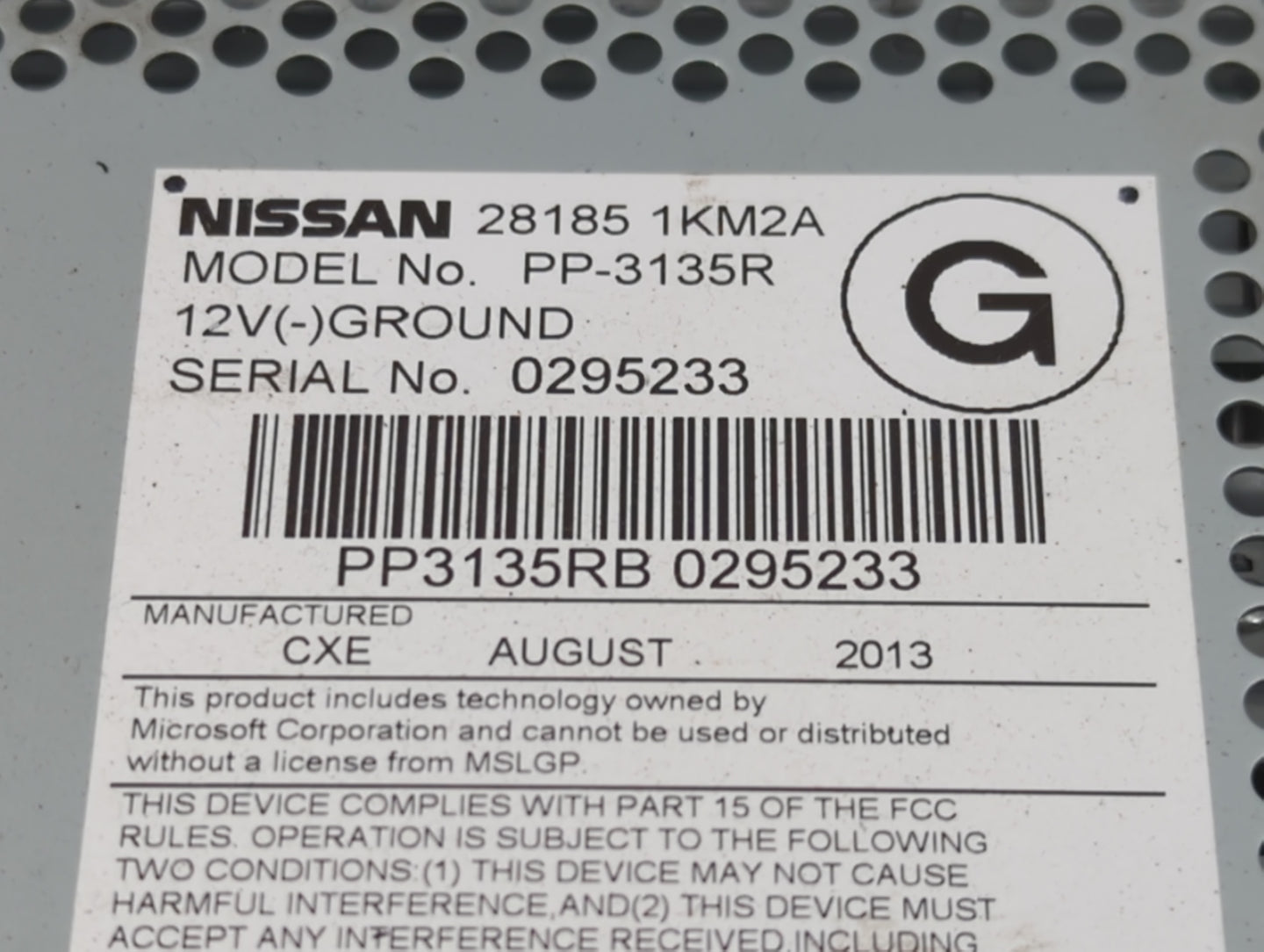 2011-2014 Nissan Juke Radio AM FM Cd Player Receiver Replacement P/N:28185 1KM2A Fits Fits 2011 2012 2013 2014 OEM Used Auto