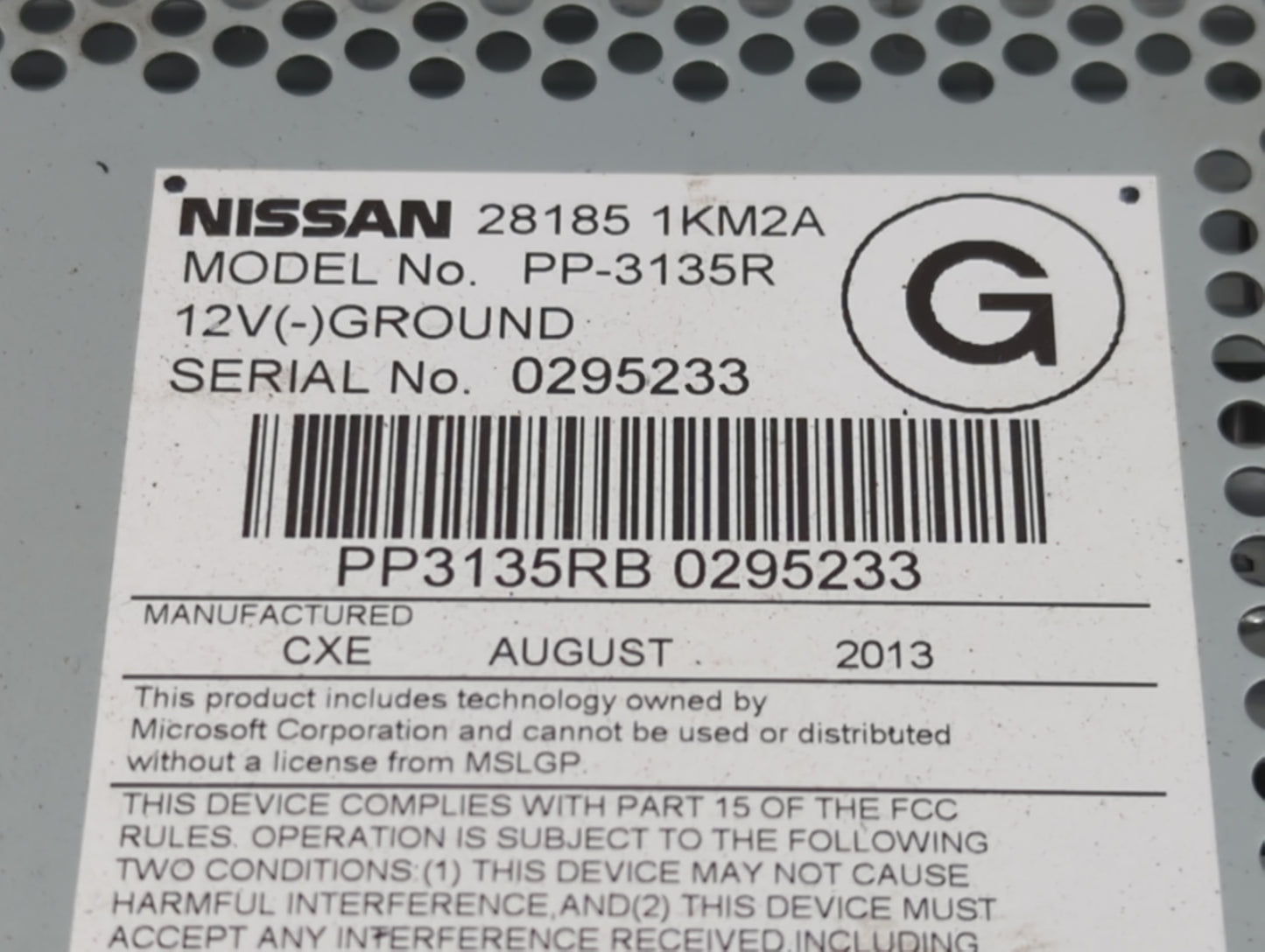 2011-2014 Nissan Juke Radio AM FM Cd Player Receiver Replacement P/N:28185 1KM2A Fits Fits 2011 2012 2013 2014 OEM Used Auto