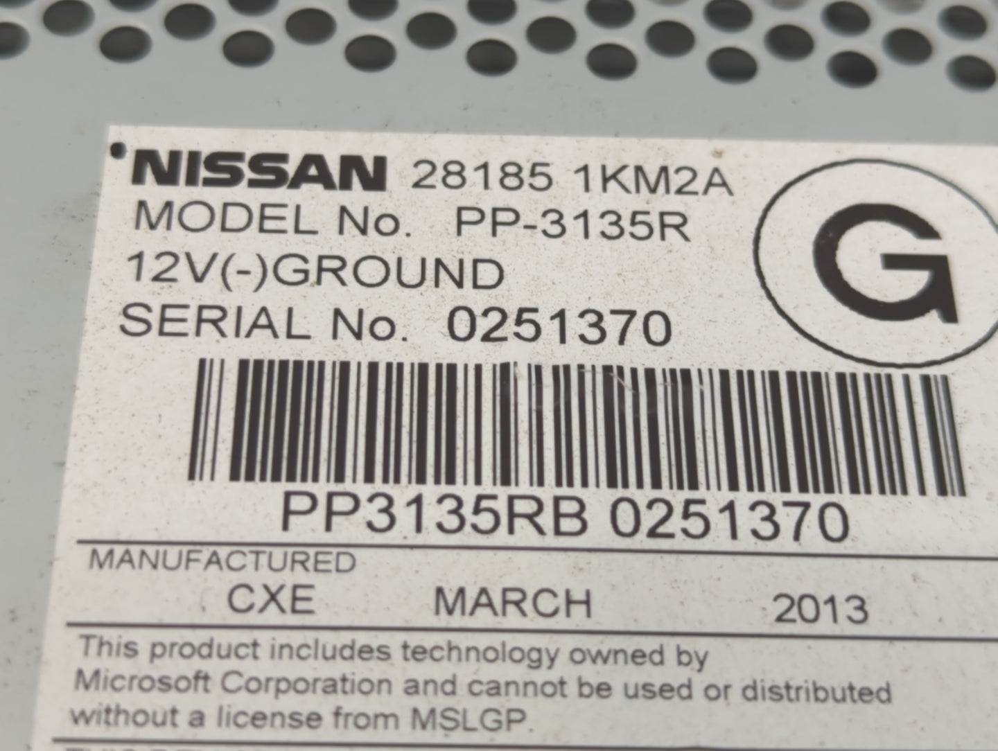 2011-2014 Nissan Juke Radio AM FM Cd Player Receiver Replacement P/N:PP3135RB 0251370 PP-3135R Fits Fits 2011 2012 2013 2014