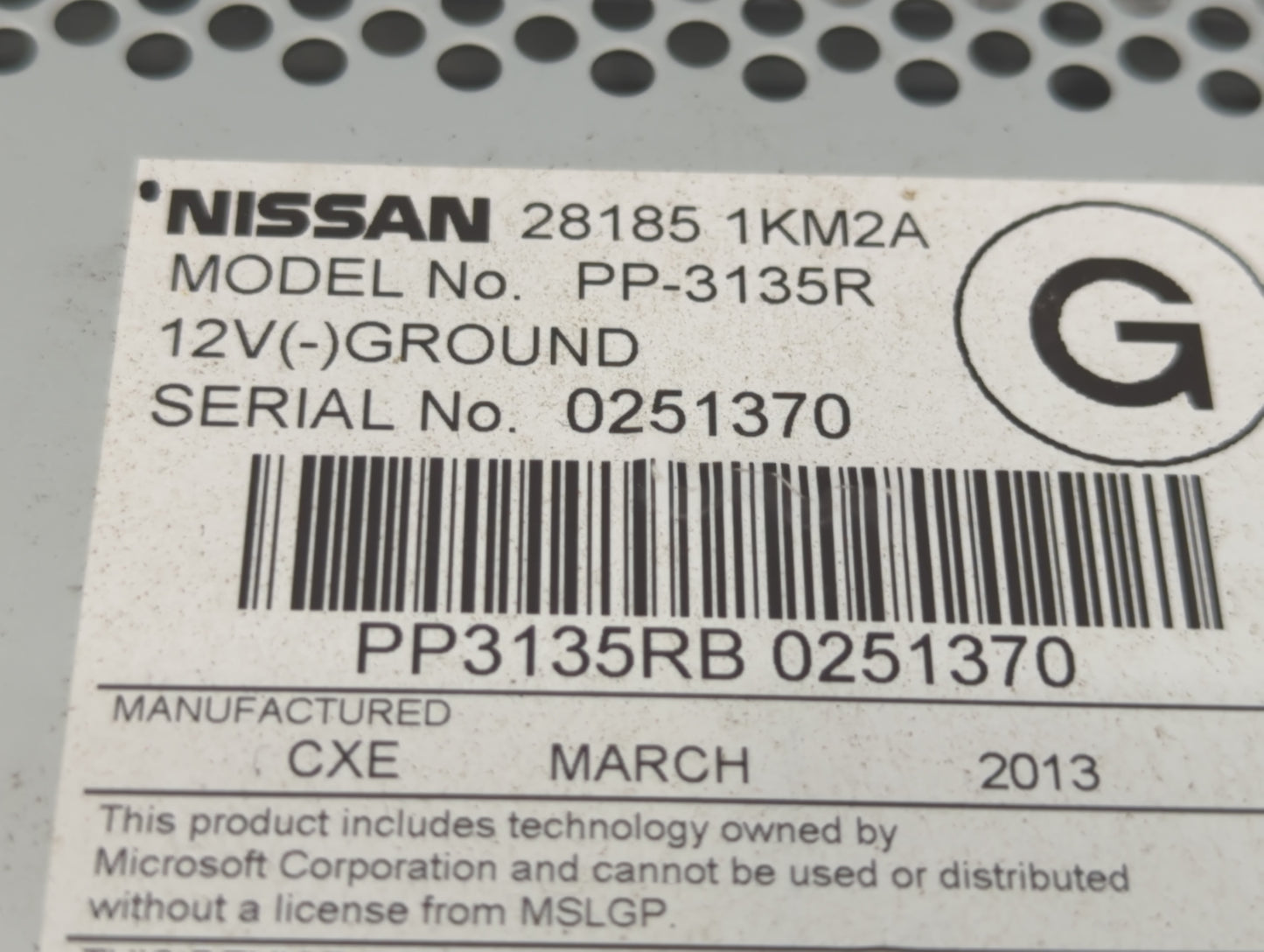2011-2014 Nissan Juke Radio AM FM Cd Player Receiver Replacement P/N:PP3135RB 0251370 PP-3135R Fits Fits 2011 2012 2013 2014