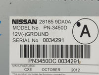2013 Nissan Maxima Radio AM FM Cd Player Receiver Replacement P/N:28185 9DA0A Fits Fits 2012 OEM Used Auto Parts - Oemusedau