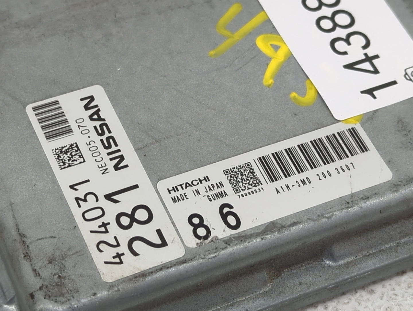 2012-2013 Nissan Maxima PCM Engine Control Computer ECU ECM PCU OEM P/N:NEC005-070 A1H-3MD Fits Fits 2012 2013 OEM Used Auto