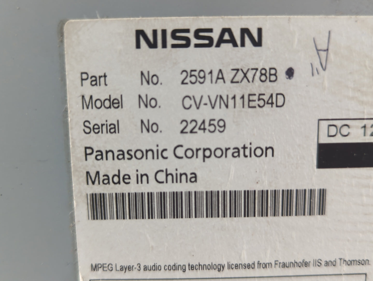 2012-2014 Nissan Murano Radio AM FM Cd Player Receiver Replacement P/N:28185 1SX0A 25915 3LZ1A Fits Fits 2012 2013 2014 OEM 