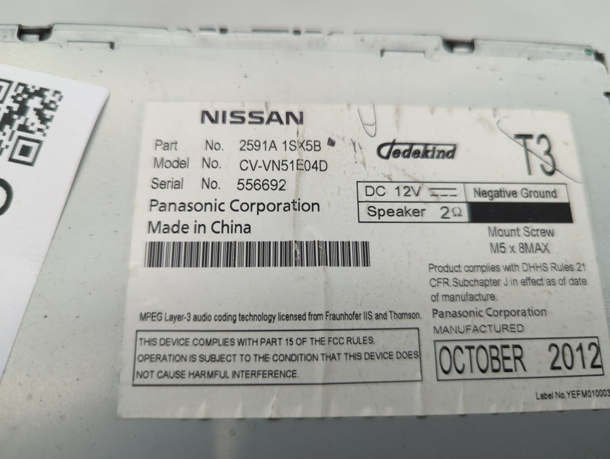 2011-2014 Nissan Murano Am Fm Cd Player Radio Receiver 596785 - Oemusedautoparts1.com