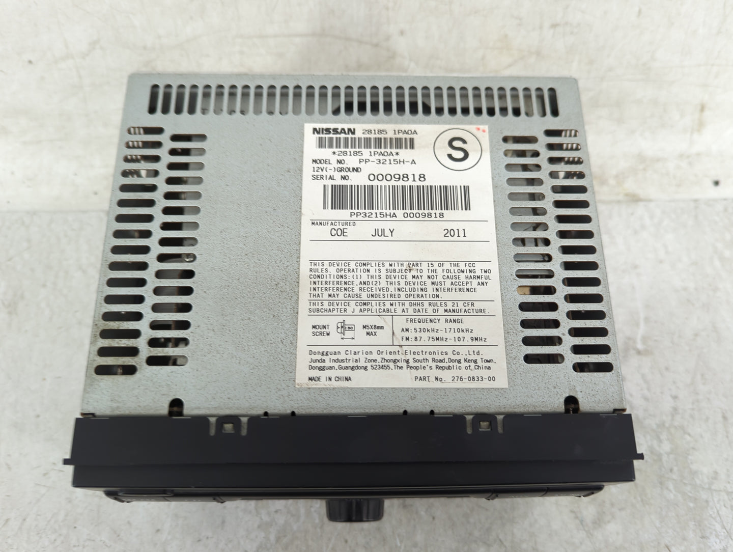 2013 Nissan Nv1500 Radio AM FM Cd Player Receiver Replacement P/N:28185 1PA0A Fits OEM Used Auto Parts - Oemusedautoparts1.c