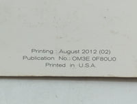 2013 Nissan Nv1500 Owners Manual Book Guide OEM Used Auto Parts - Oemusedautoparts1.com
