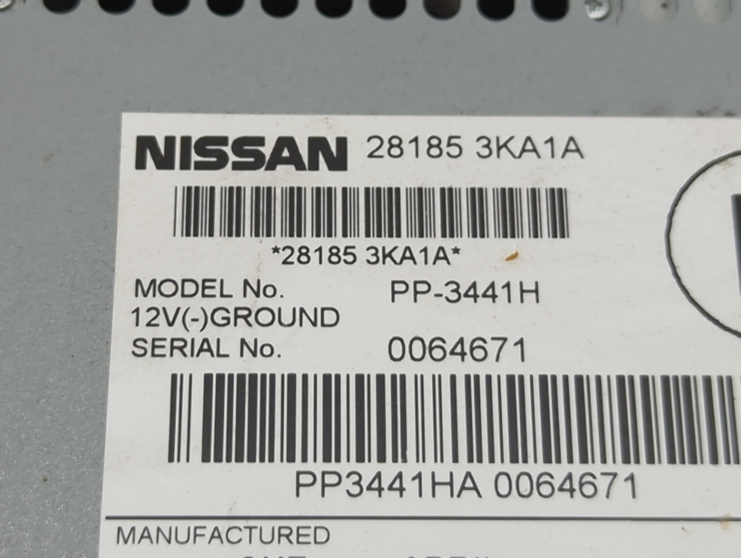 2013-2016 Nissan Pathfinder Radio AM FM Cd Player Receiver Replacement P/N:28185-3KA1A Fits Fits 2013 2014 2015 2016 OEM Use