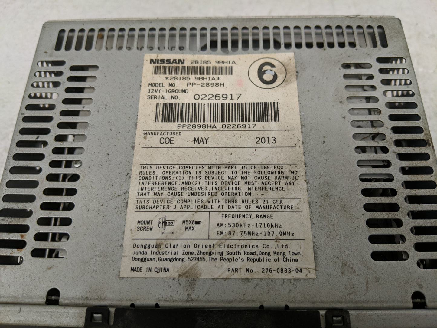2013 Nissan Pickup Radio AM FM Cd Player Receiver Replacement P/N:28185 Z800A Fits Fits 2008 2009 2010 2011 2012 OEM Used Au