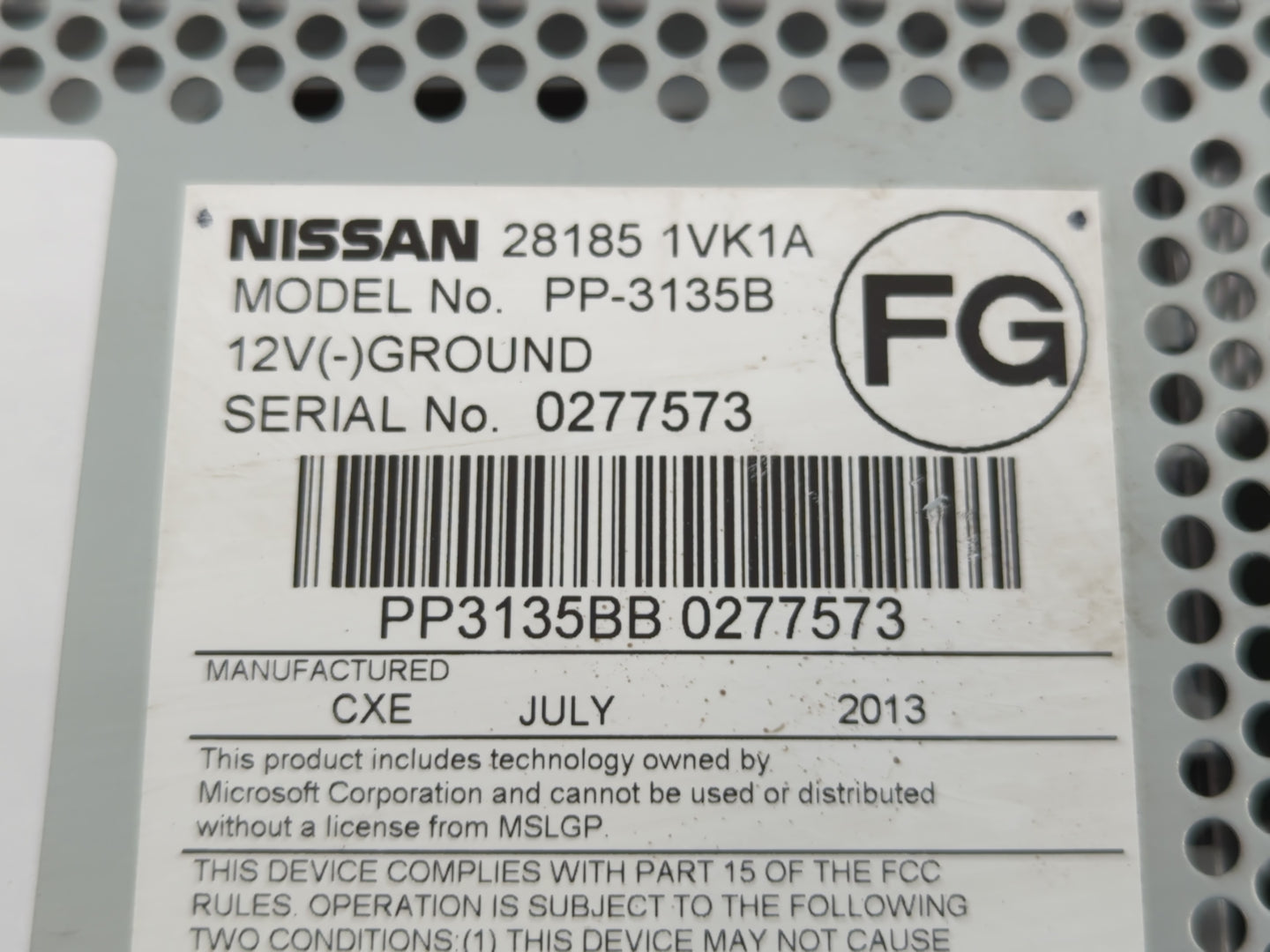 2008-2015 Nissan Rogue Radio AM FM Cd Player Receiver Replacement P/N:28185 1VK1A Fits OEM Used Auto Parts - Oemusedautopart