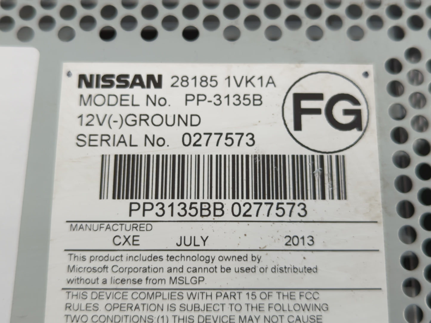 2008-2015 Nissan Rogue Radio AM FM Cd Player Receiver Replacement P/N:28185 1VK1A Fits OEM Used Auto Parts - Oemusedautopart