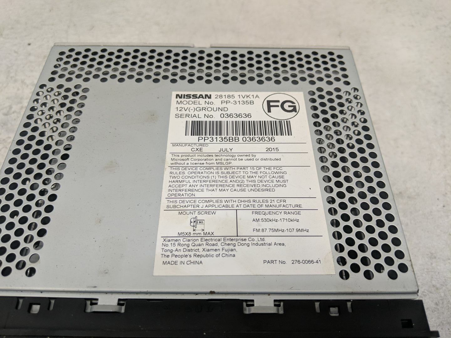 2011-2015 Nissan Rogue Radio AM FM Cd Player Receiver Replacement P/N:276-0066-41 28185 1VK1A Fits Fits 2011 2012 2013 2014 