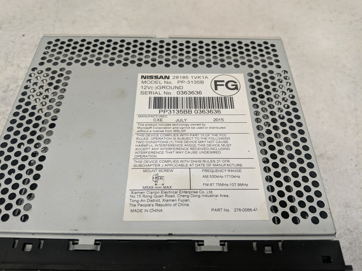 2011-2015 Nissan Rogue Radio AM FM Cd Player Receiver Replacement P/N:276-0066-41 28185 1VK1A Fits Fits 2011 2012 2013 2014 