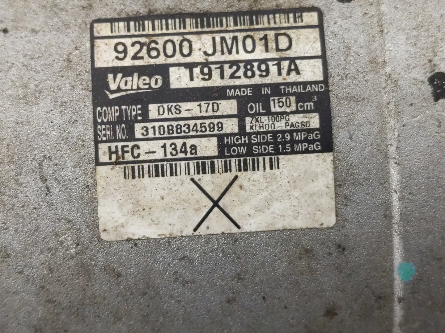 2008-2015 Nissan Rogue Air Conditioning A/c Ac Compressor Oem - Oemusedautoparts1.com
