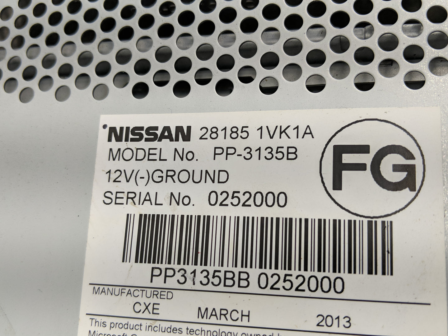 2011-2015 Nissan Rogue Radio AM FM Cd Player Receiver Replacement P/N:28185 1VK1A Fits Fits 2011 2012 2013 2014 2015 OEM Use