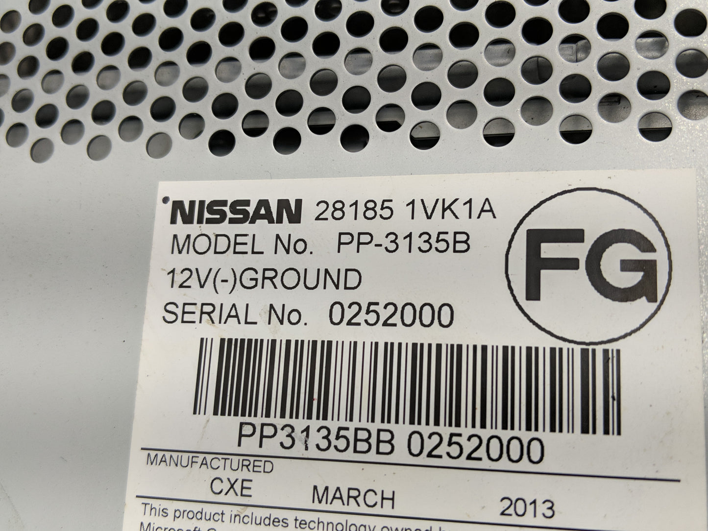 2011-2015 Nissan Rogue Radio AM FM Cd Player Receiver Replacement P/N:28185 1VK1A Fits Fits 2011 2012 2013 2014 2015 OEM Use
