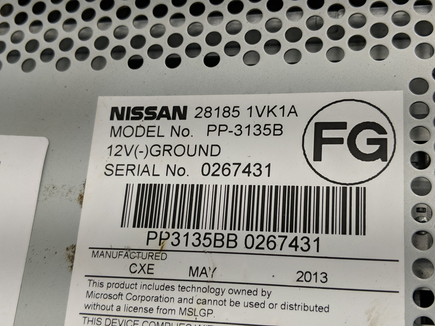 2011-2015 Nissan Rogue Radio AM FM Cd Player Receiver Replacement P/N:28185 1VK1A Fits Fits 2011 2012 2013 2014 2015 OEM Use