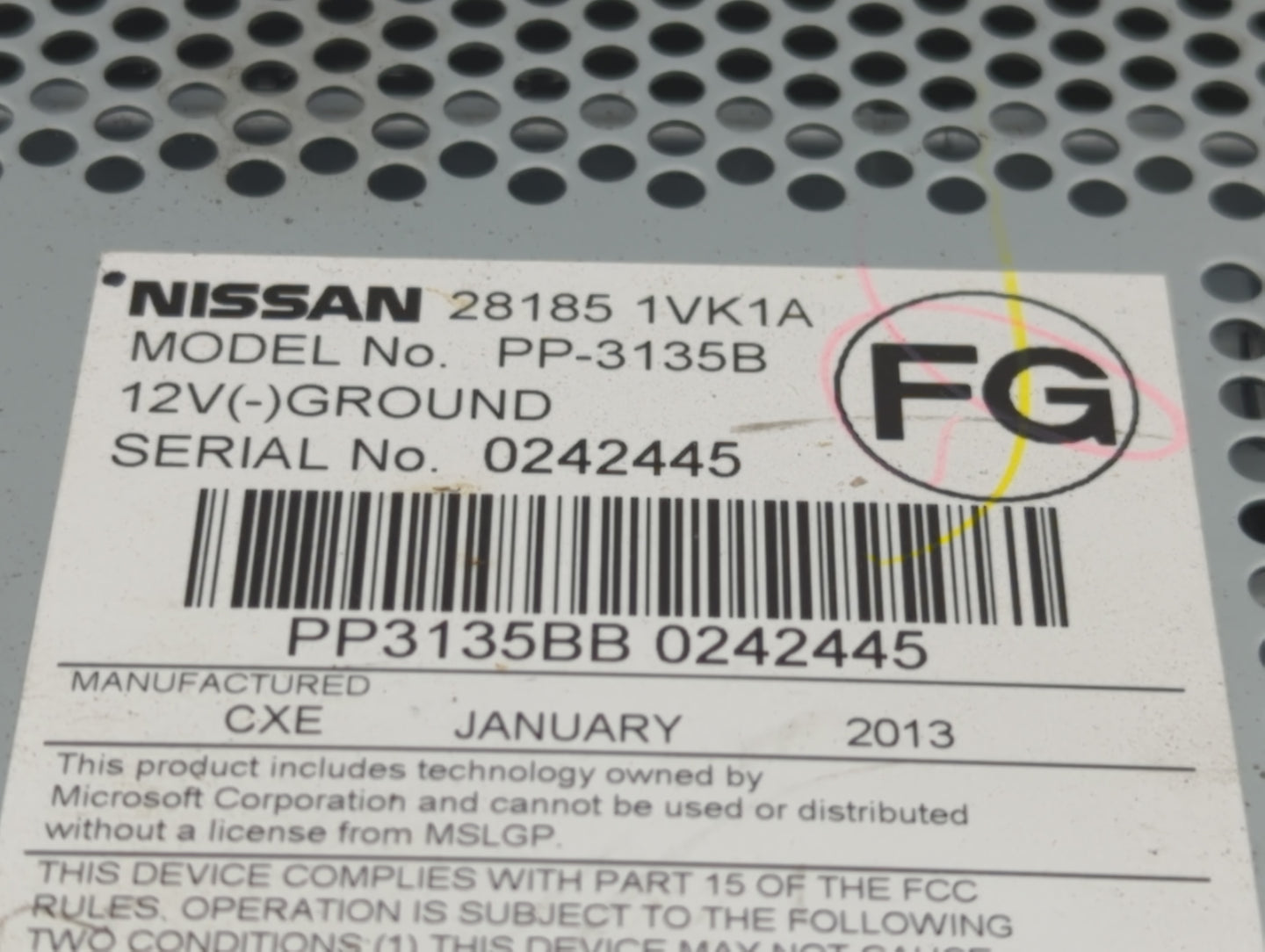 2011-2015 Nissan Rogue Radio AM FM Cd Player Receiver Replacement P/N:28185 1VK1A Fits Fits 2011 2012 2013 2014 2015 OEM Use
