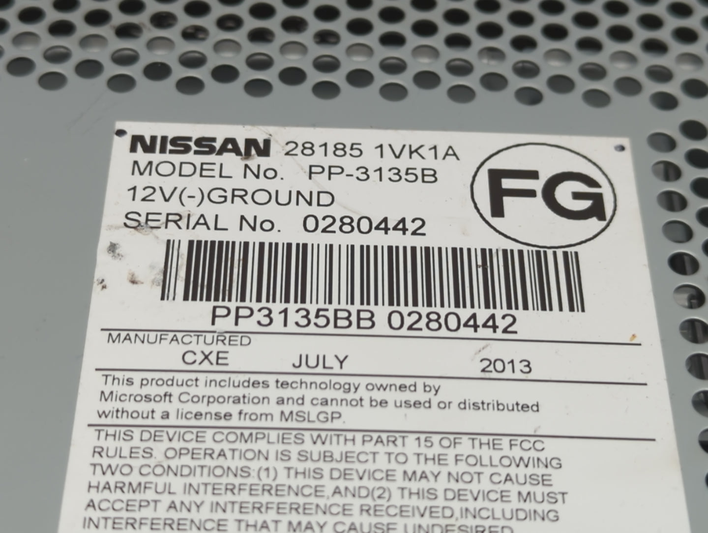2011-2015 Nissan Rogue Radio AM FM Cd Player Receiver Replacement P/N:28185 1VK1A Fits Fits 2011 2012 2013 2014 2015 OEM Use