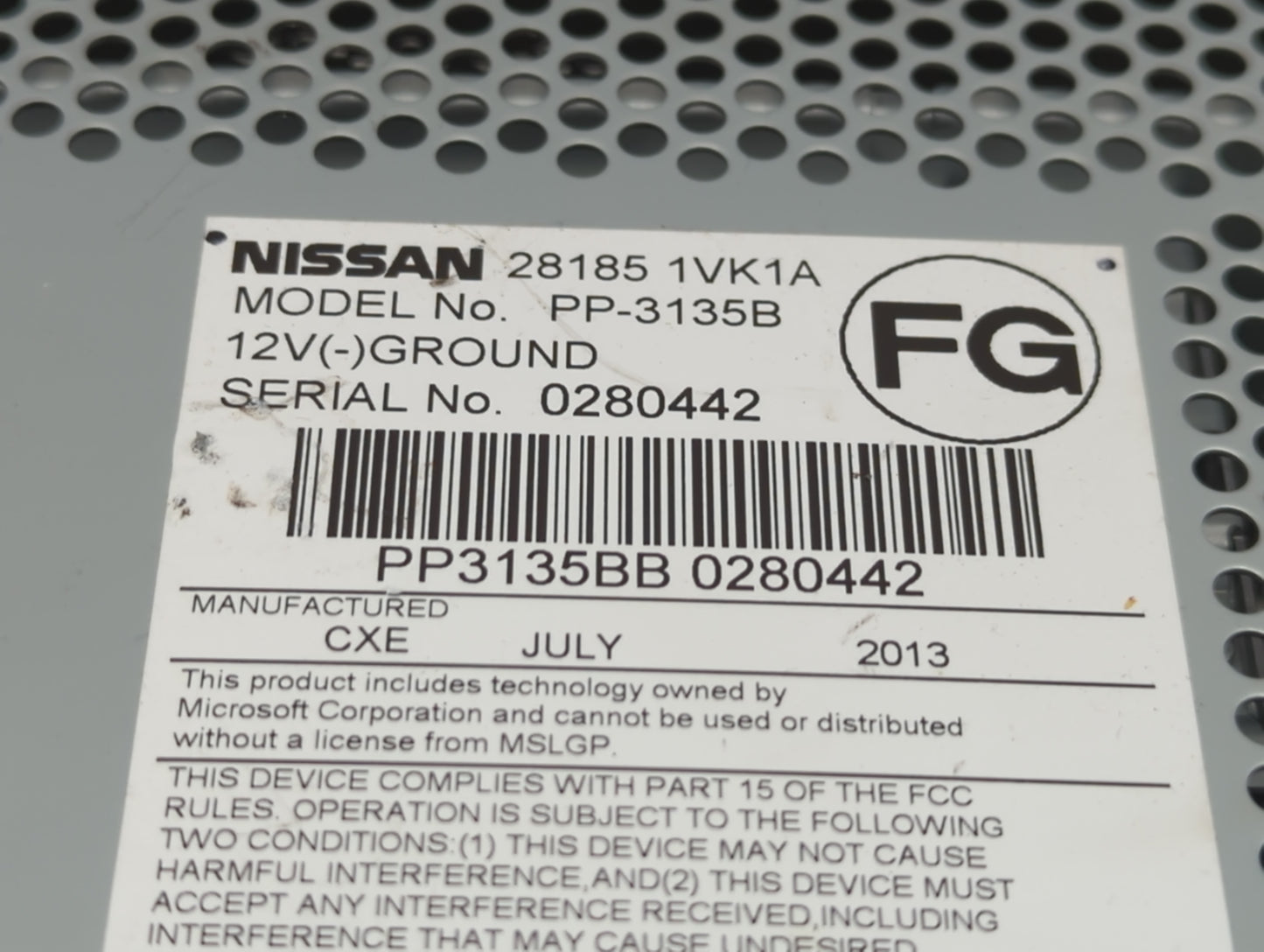 2011-2015 Nissan Rogue Radio AM FM Cd Player Receiver Replacement P/N:28185 1VK1A Fits Fits 2011 2012 2013 2014 2015 OEM Use