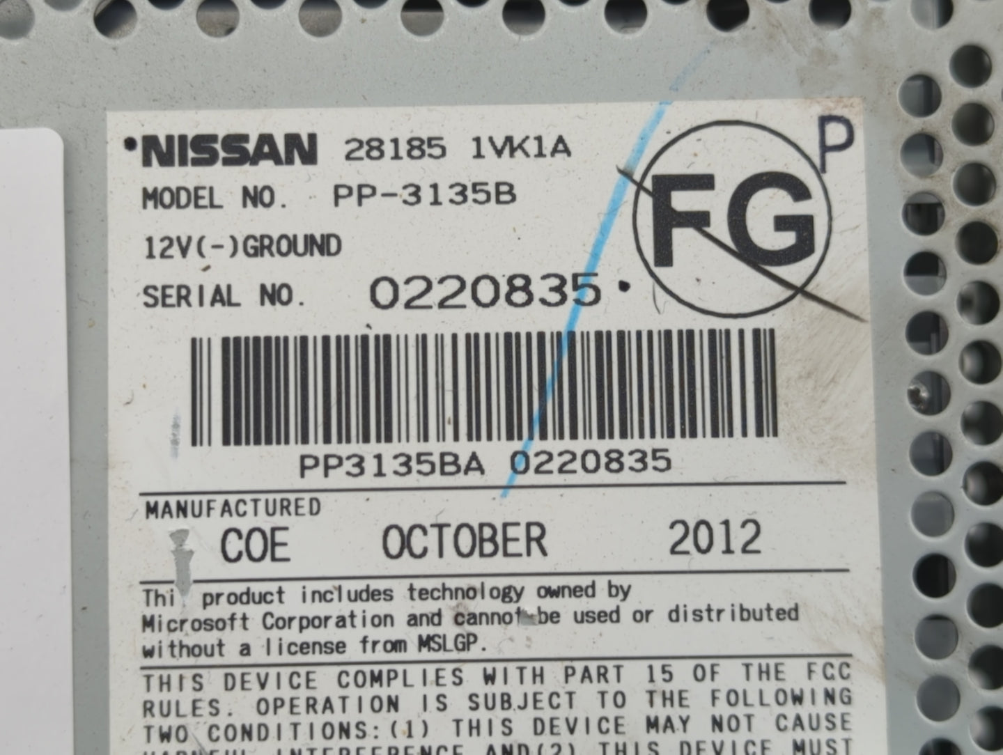 2011-2015 Nissan Rogue Radio AM FM Cd Player Receiver Replacement P/N:28185 1VK1A Fits Fits 2011 2012 2013 2014 2015 OEM Use