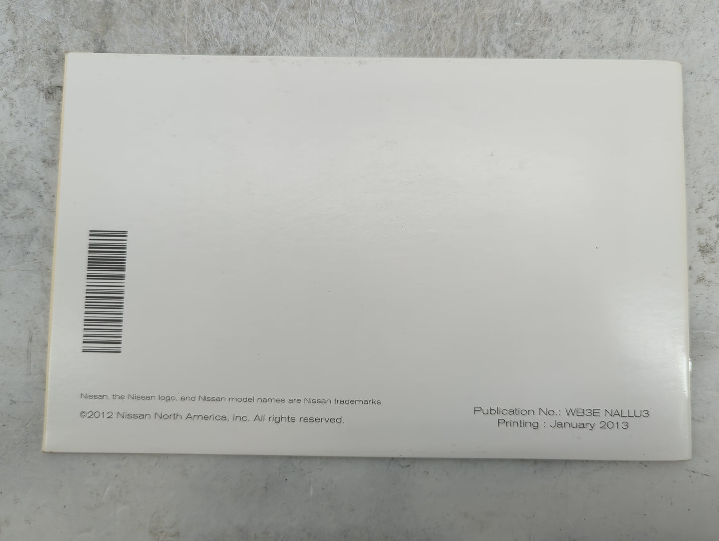 2013 Nissan Rogue Owners Manual Book Guide P/N:WB3E NALLU3 OEM Used Auto Parts - Oemusedautoparts1.com