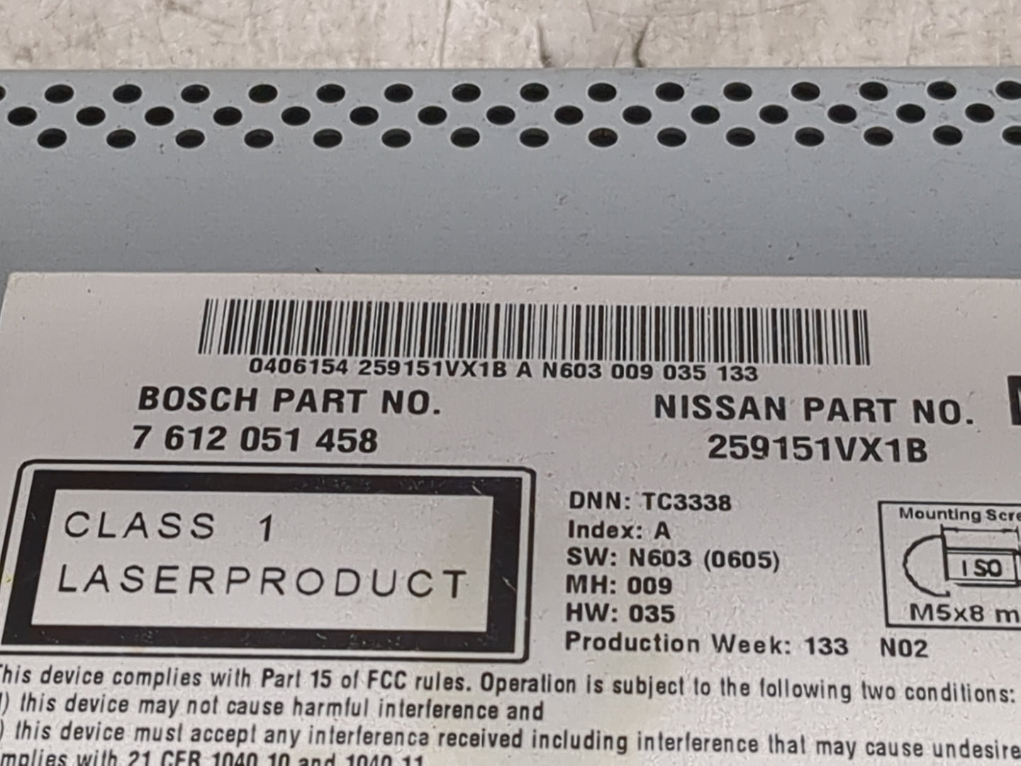 2012-2015 Nissan Rogue Radio AM FM Cd Player Receiver Replacement P/N:7612051458 259151VX1B Fits Fits 2012 2013 2014 2015 OE