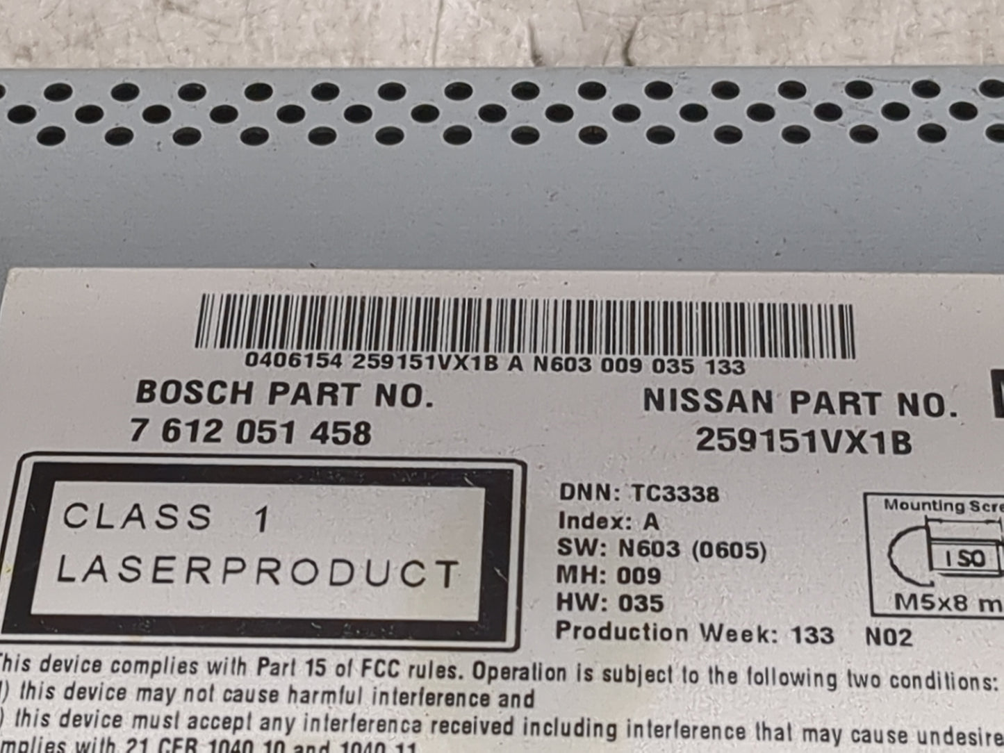 2012-2015 Nissan Rogue Radio AM FM Cd Player Receiver Replacement P/N:7612051458 259151VX1B Fits Fits 2012 2013 2014 2015 OE