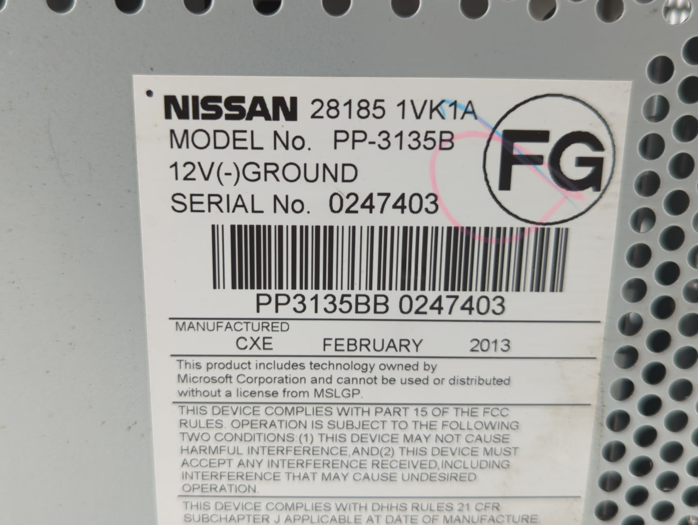 2011-2015 Nissan Rogue Am Fm Cd Player Radio Receiver - Oemusedautoparts1.com