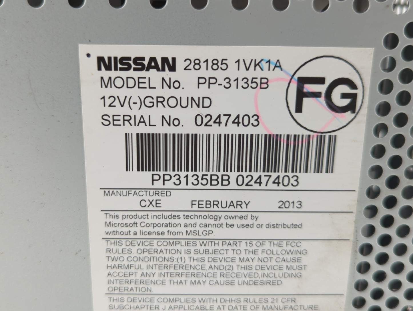 2011-2015 Nissan Rogue Am Fm Cd Player Radio Receiver - Oemusedautoparts1.com