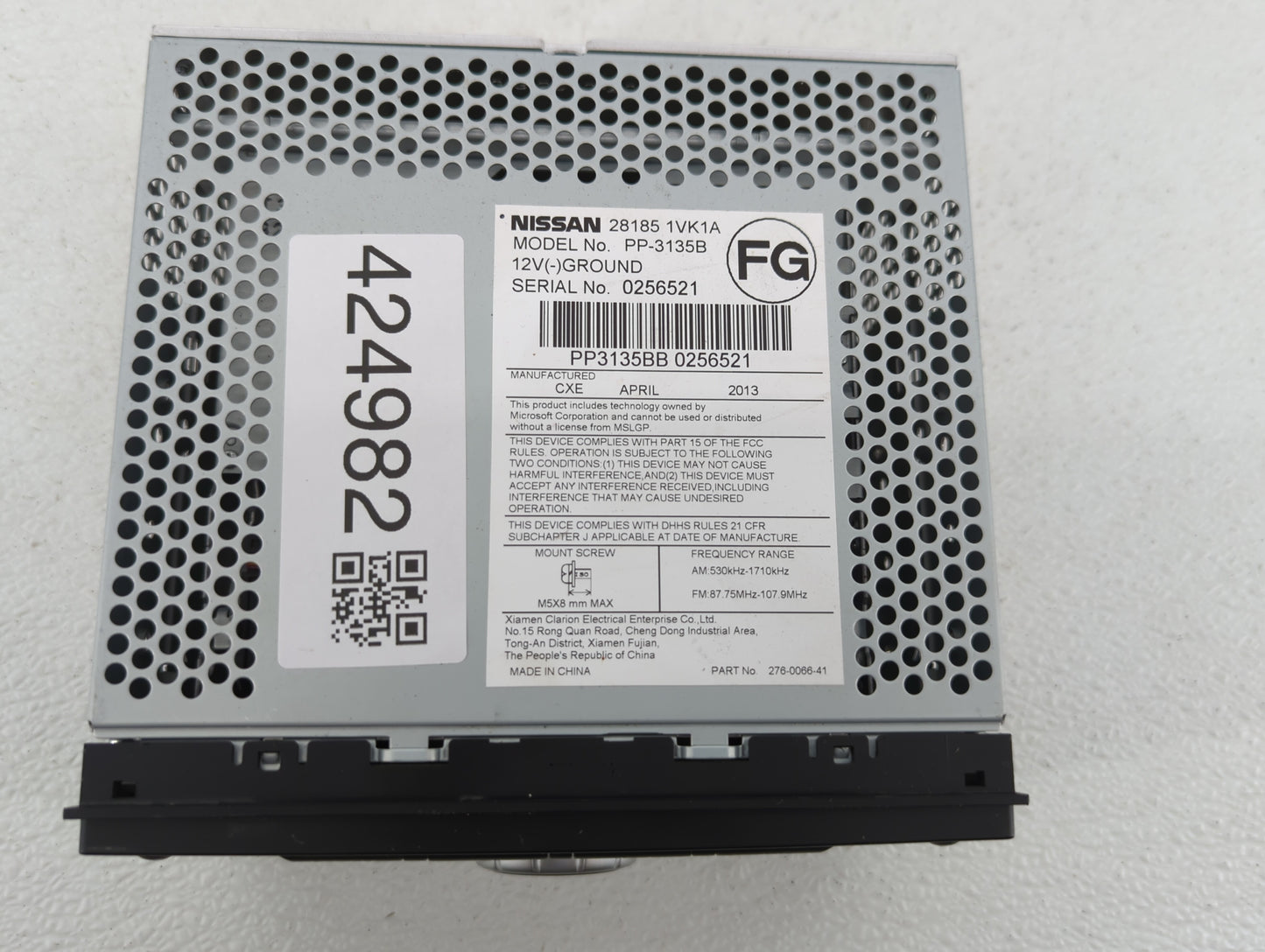 2011-2015 Nissan Rogue Am Fm Cd Player Radio Receiver - Oemusedautoparts1.com