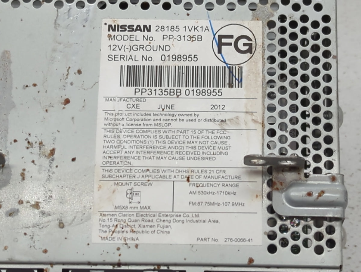 2011-2015 Nissan Rogue Am Fm Cd Player Radio Receiver 510746 - Oemusedautoparts1.com