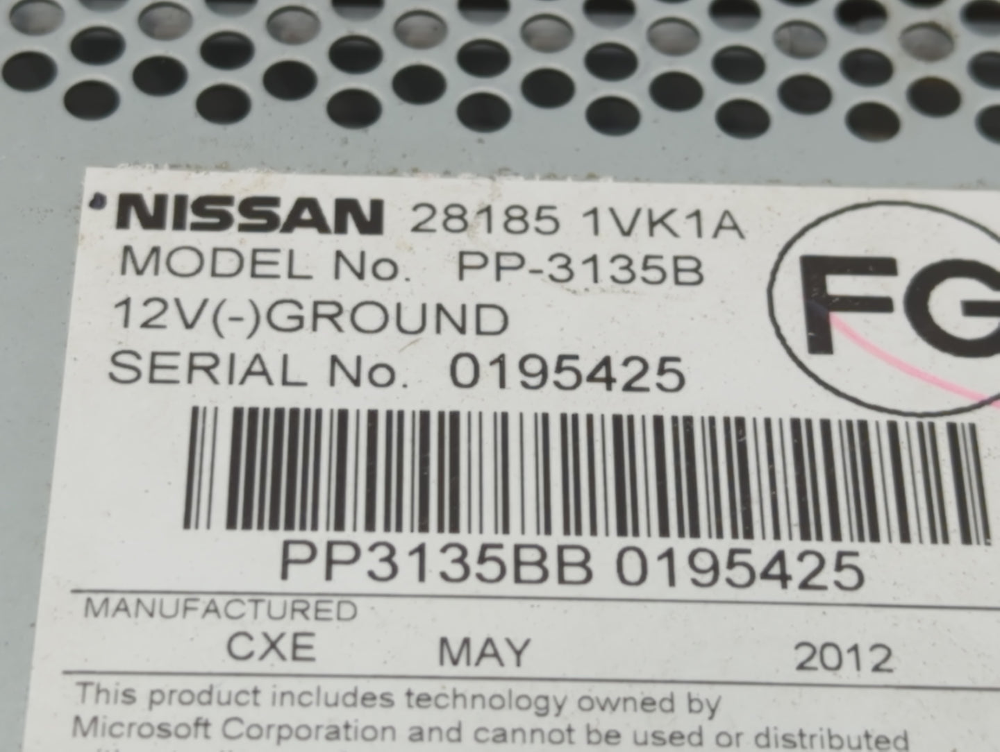 2011-2015 Nissan Rogue Radio AM FM Cd Player Receiver Replacement P/N:28185 1VK1A Fits Fits 2011 2012 2013 2014 2015 OEM Use