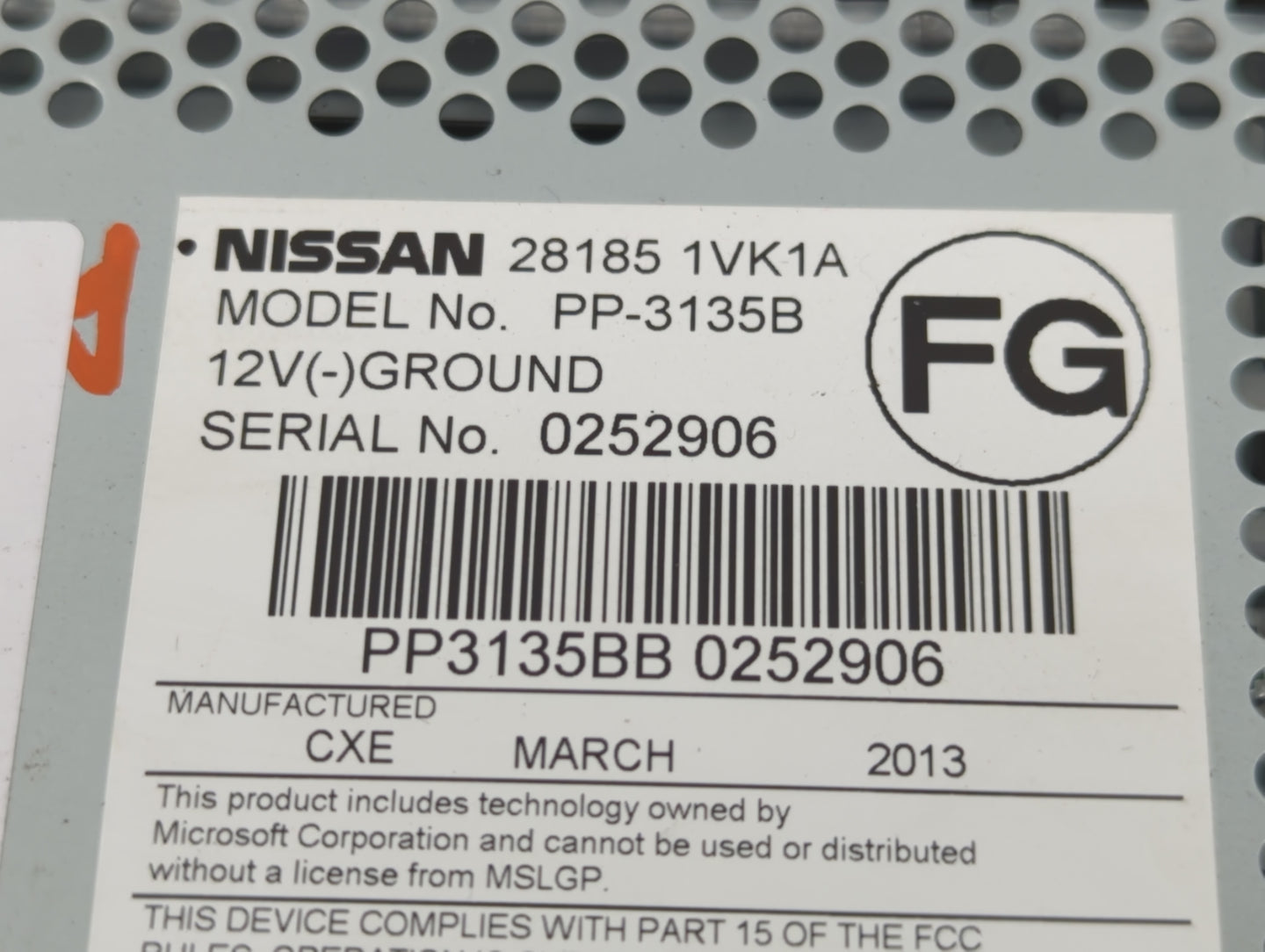 2011-2015 Nissan Rogue Am Fm Cd Player Radio Receiver - Oemusedautoparts1.com
