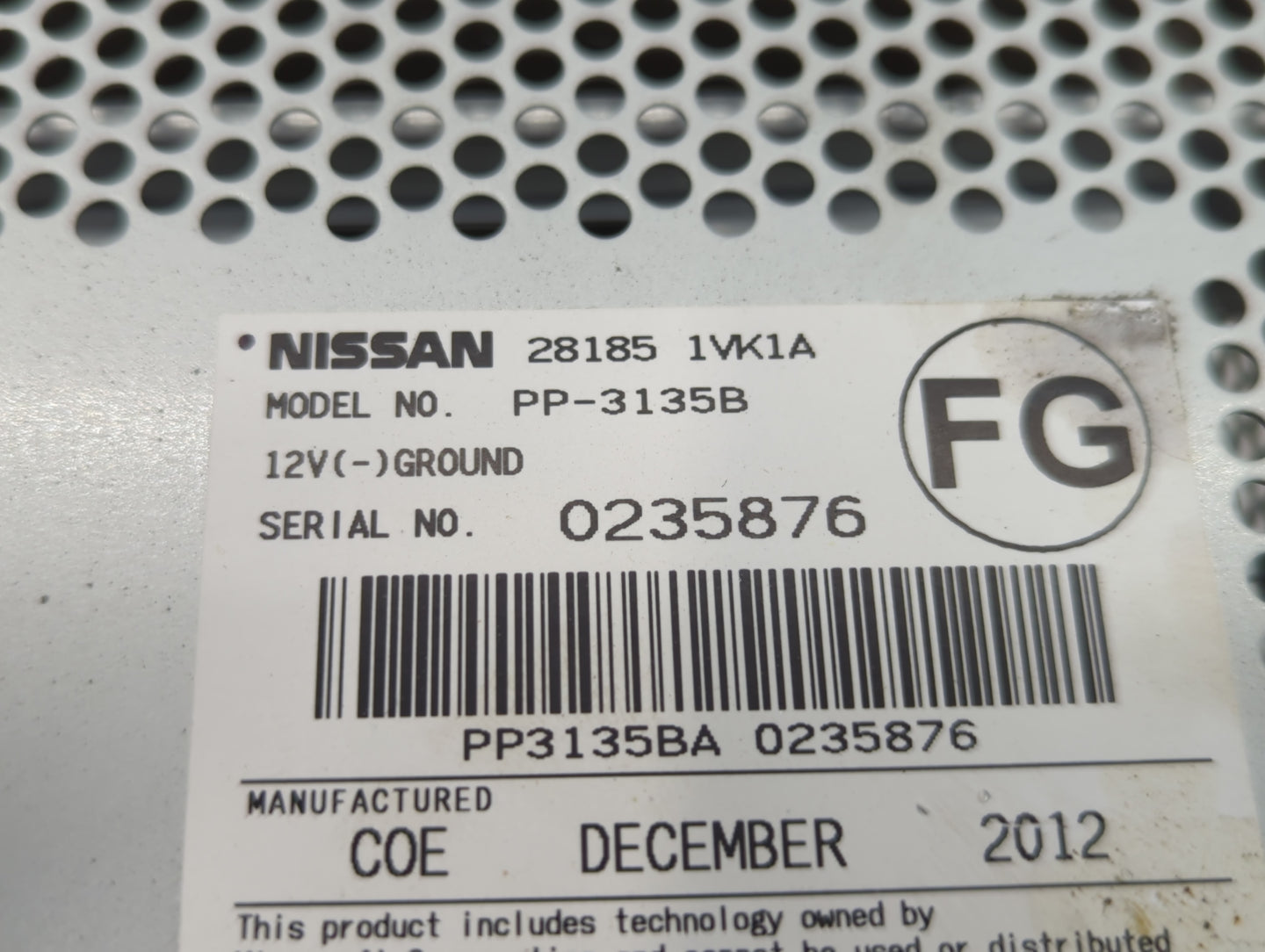 2011-2015 Nissan Rogue Radio AM FM Cd Player Receiver Replacement P/N:PP3135BA 0235876 28185 1VK1A Fits OEM Used Auto Parts 