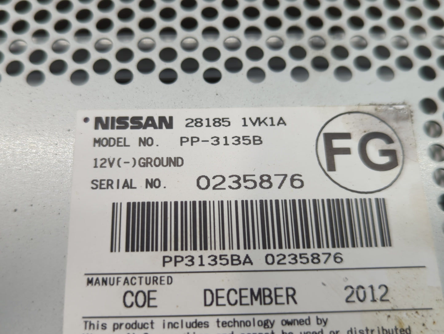 2011-2015 Nissan Rogue Radio AM FM Cd Player Receiver Replacement P/N:PP3135BA 0235876 28185 1VK1A Fits OEM Used Auto Parts 