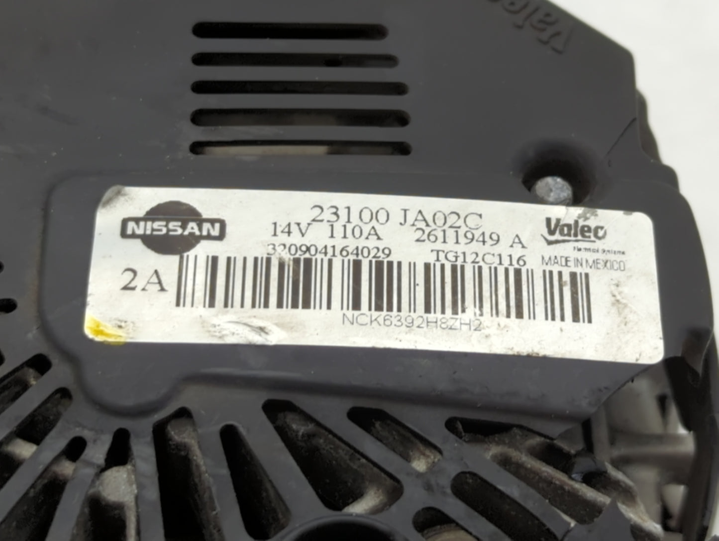 2011-2015 Nissan Rogue Alternator Replacement Generator Charging Assembly Engine OEM P/N:23100 JA02C Fits OEM Used Auto Part