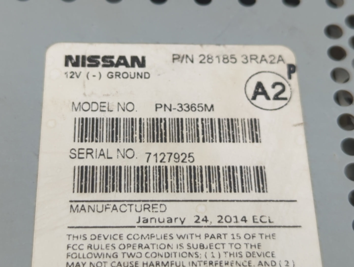 2012-2015 Nissan Rogue Radio AM FM Cd Player Receiver Replacement P/N:28185 3RA2A Fits Fits 2012 2013 2014 2015 OEM Used Aut
