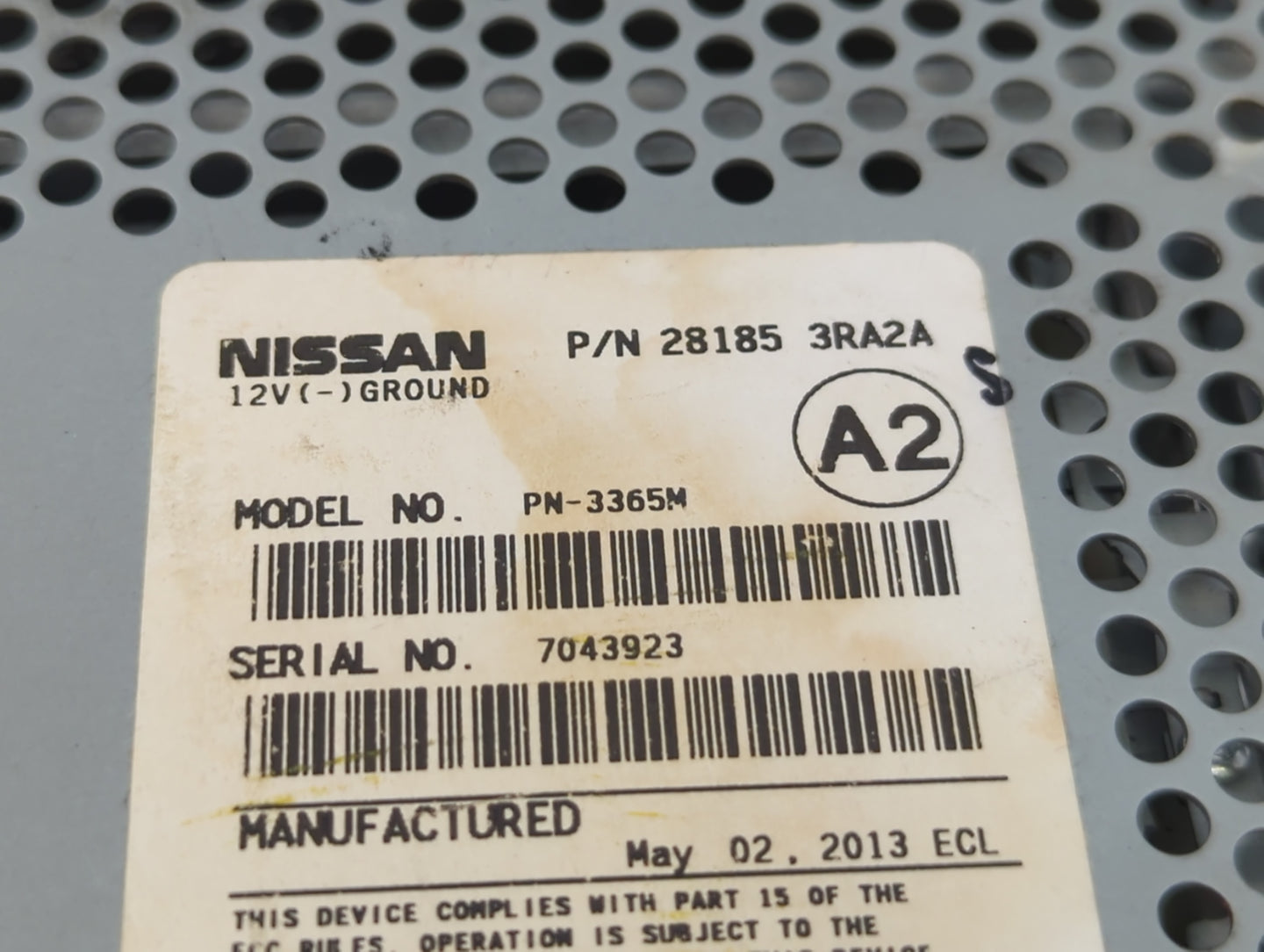 2013-2014 Nissan Sentra Radio AM FM Cd Player Receiver Replacement P/N:28185 3RA2A Fits Fits 2013 2014 OEM Used Auto Parts -