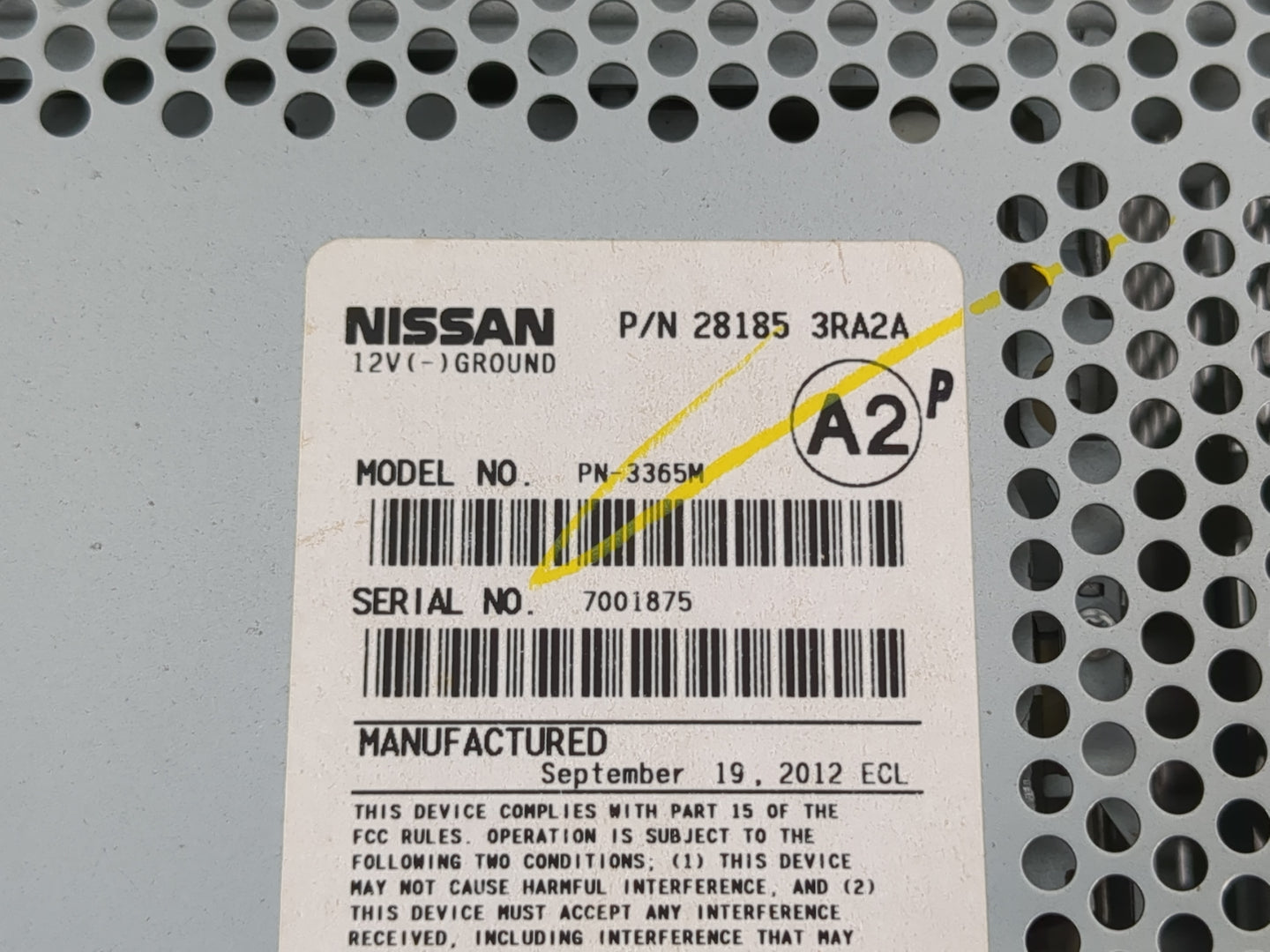 2013-2014 Nissan Sentra Radio AM FM Cd Player Receiver Replacement P/N:28185 3RA2A Fits Fits 2013 2014 OEM Used Auto Parts -