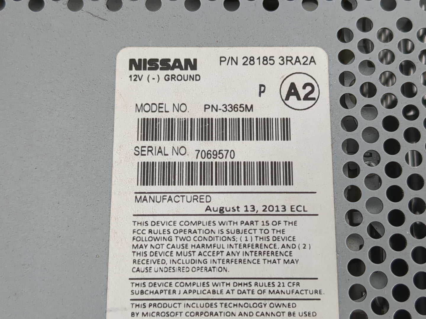 2013-2014 Nissan Sentra Radio AM FM Cd Player Receiver Replacement P/N:28185 3RA2A Fits Fits 2013 2014 OEM Used Auto Parts -